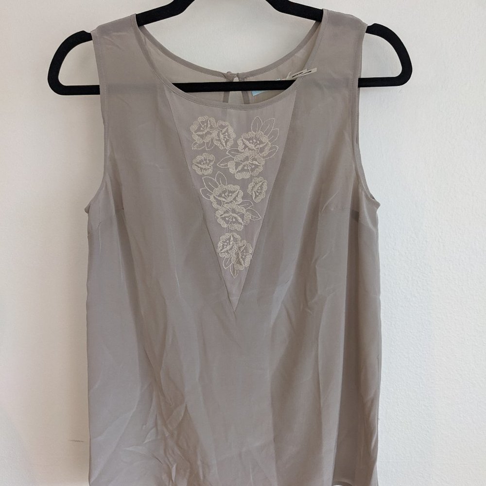 Kimchi Blue Embroidered Silk Tank Top